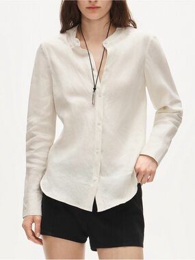 J.Crew NWT Bias-cut Linen shirt Size 6 Top Button Up Windswept